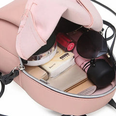 Women Mini Backpack PU Leather Student Bookbags