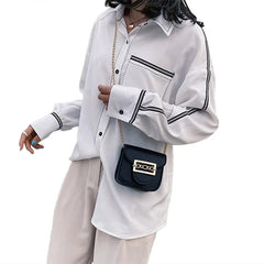 Women Mini Bag Solid Crossbody Bag PU Leather Small Square Chain Shoulder Bags