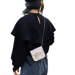 Women Mini Bag Solid Crossbody Bag PU Leather Small Square Chain Shoulder Bags