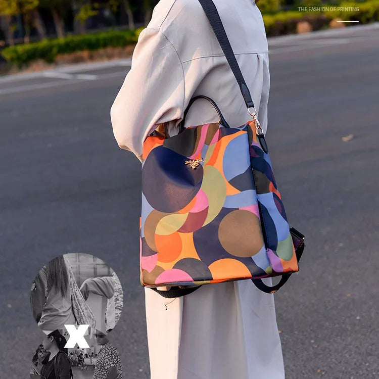 Women Multifunctional Backpack Casual Oxford Cloth Shoulder Bags For Teenagers