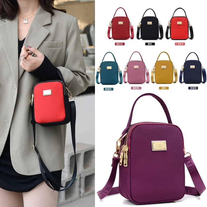 Women's Nylon Crossbody & Tote Handbags Small Square Bags for Phones