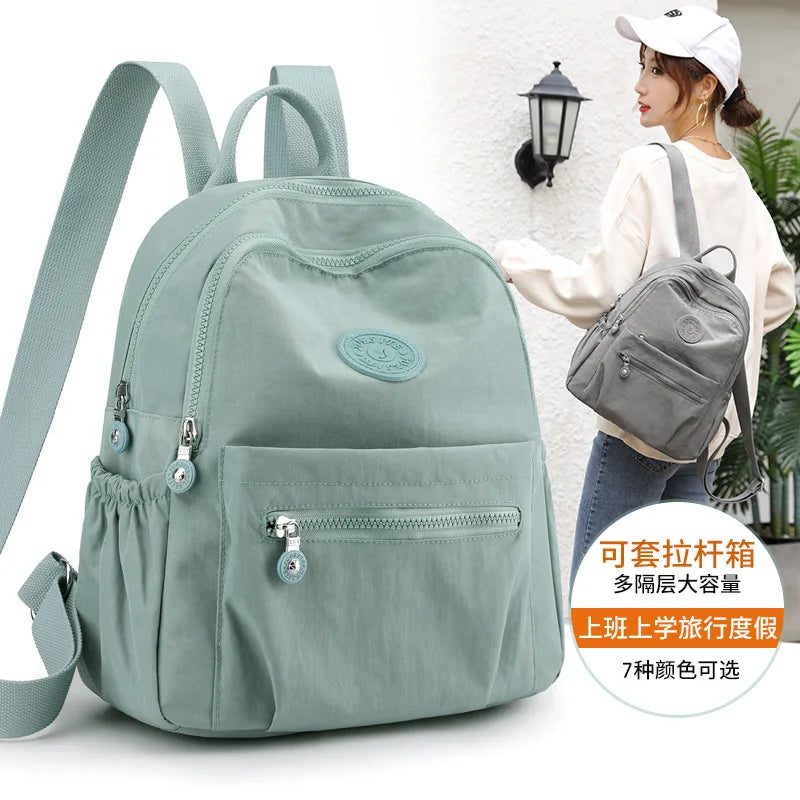 Women Nylon Casual Backpacks Shoulder Tote Handbags for Travelling Sports