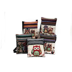 Women Owl Print Cross Body Purse Satchel Messenger Shoulder Bag
