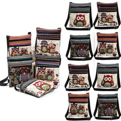Women Owl Print Cross Body Purse Satchel Messenger Shoulder Bag