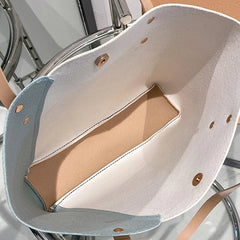 Women PU Leather Bags Mixed Colors High Capacity Shopping Handbag