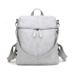Women PU Leather Handbag Shoulder Bags Student Solid School Backpack