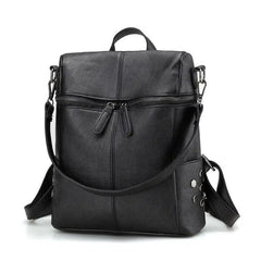 Women PU Leather Handbag Shoulder Bags Student Solid School Backpack
