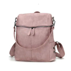 Women PU Leather Handbag Shoulder Bags Student Solid School Backpack