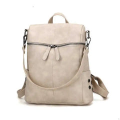 Women PU Leather Handbag Shoulder Bags Student Solid School Backpack
