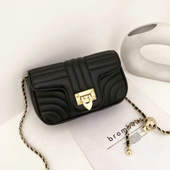 Women PU Leather Crossbody Bag Quilted Messenger Chain Handbag