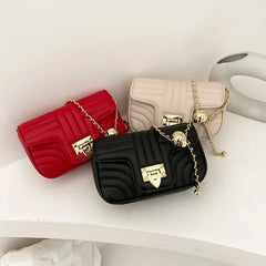 Women PU Leather Crossbody Bag Quilted Messenger Chain Handbag