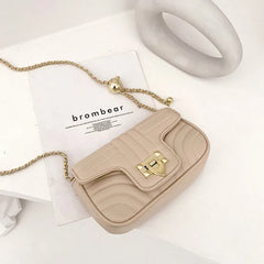 Women PU Leather Crossbody Bag Quilted Messenger Chain Handbag