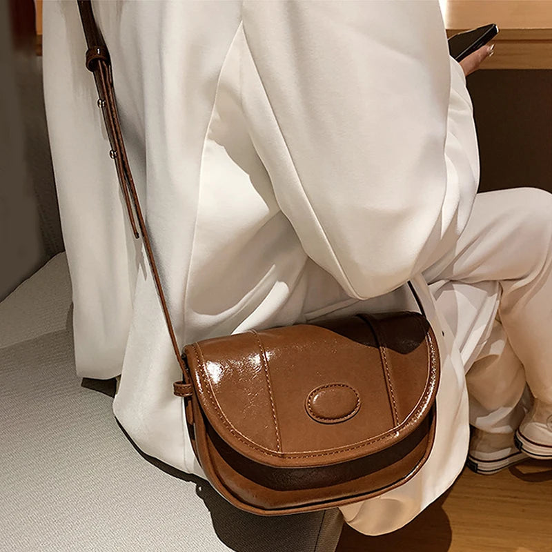 Women PU Leather Shoulder Bag Retro Small Crossbody Bag Female Casual Ins Messen