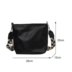 Women PU Leather Shoulder Bucket Bag Plaid Pattern Strap Shoulder Totes
