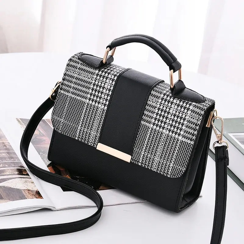 Small Flap Crossbody Handbags PU Leather Top Handle Messenger Bag