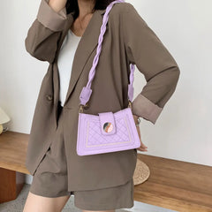 Women PU Leather Underarm Shoulder Bag Handbag Solid Crossbody Bag