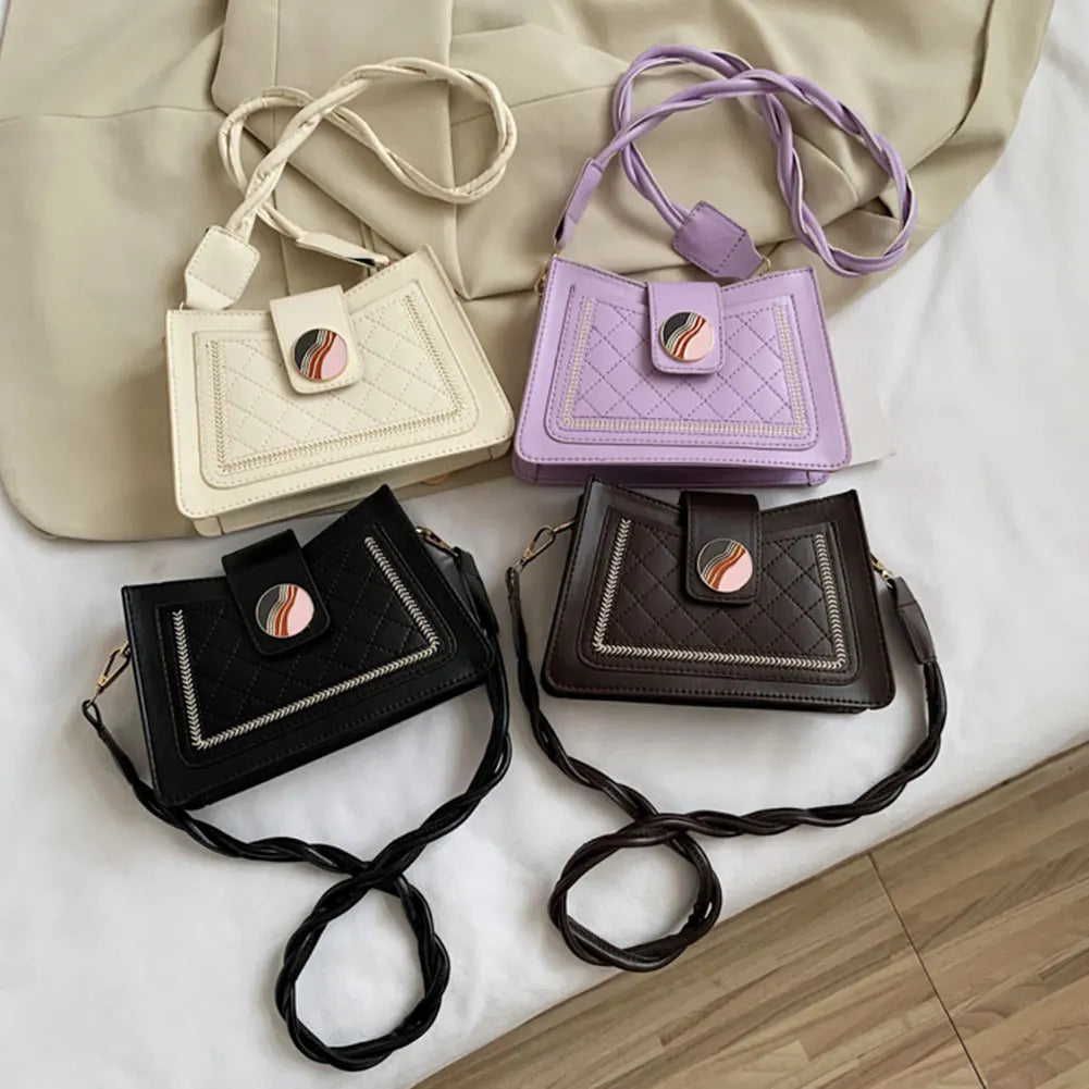 Women PU Leather Underarm Shoulder Bag Handbag Solid Crossbody Bag
