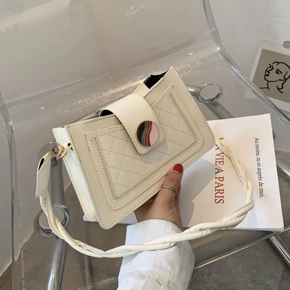 Women PU Leather Underarm Shoulder Bag Handbag Solid Crossbody Bag