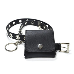 Women PU Fanny Pack Phone Chain Bag Casual Pack Female Purse Black