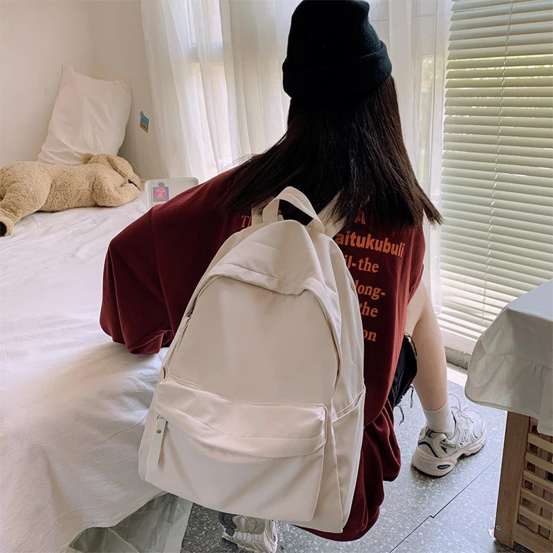 Women Portable Travel Backpack Nylon Shoulder Girl Laptop Bag