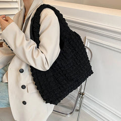 Women Quilted Shoulder Bag Large Capacity Handbag Purse for Travel Shopper Tote