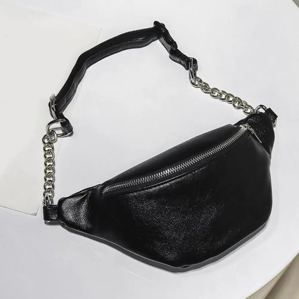 Women Solid PU Leather Waist Pack Money Mobilephone Wallet Pouch