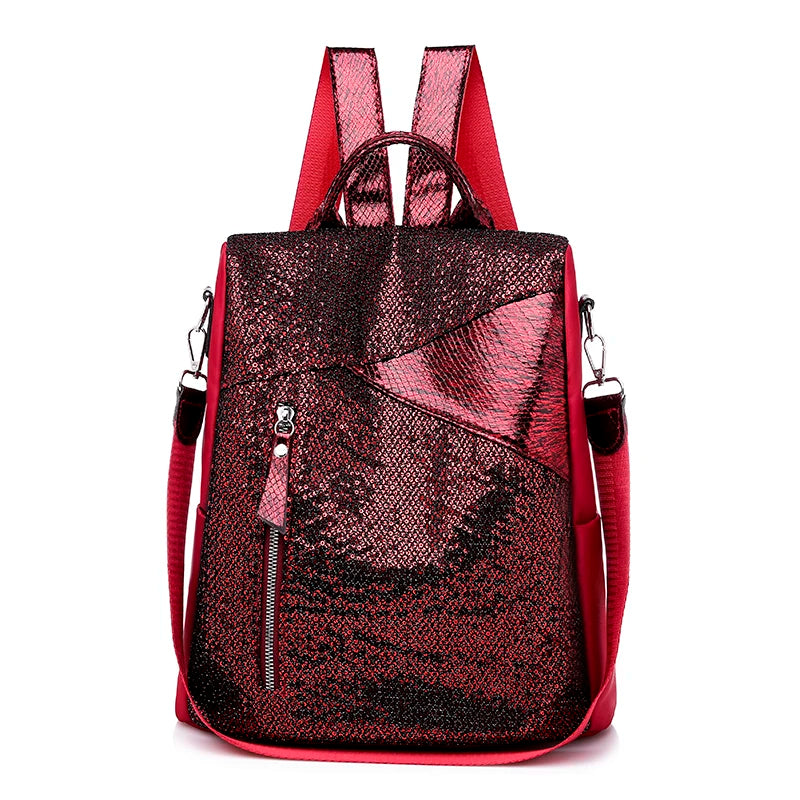 Sequins Backpack Female Travel Rucksack School Shoulder Bag For Girls