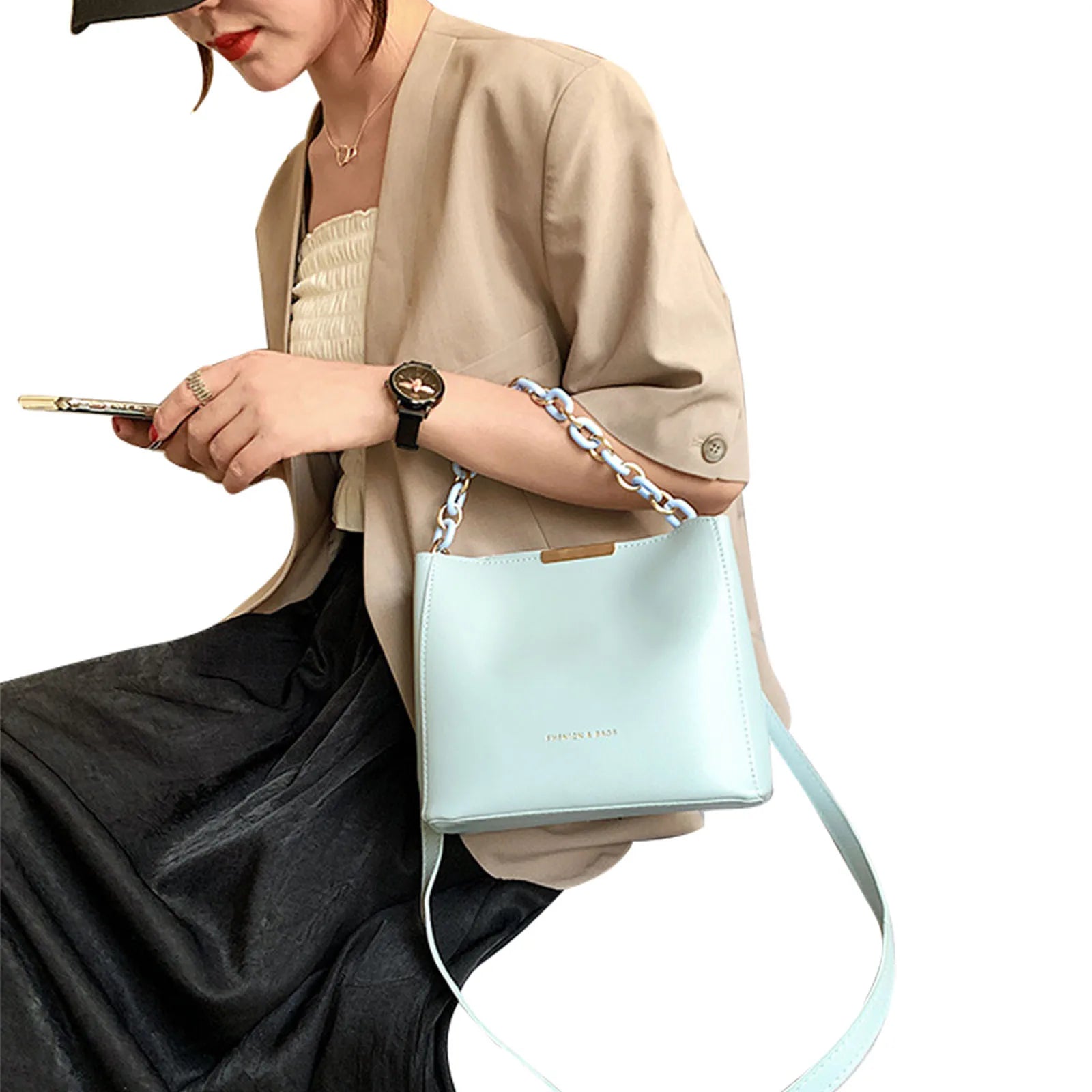 Women Shoulder Bag Crossbody Bags Handbag Stylish Small Bucket Bag