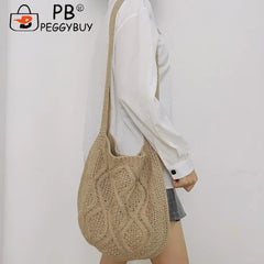 Knitted Women Shoulder Bag Winter Decoration Supplies