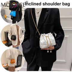 Women Shoulder Bag Drawstring Crossbody Mini PU Purse