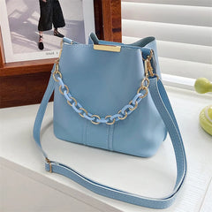 Women Shoulder Bag With Chain Handle Crossbody Bucket Handbag