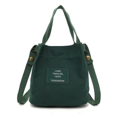 Canvas Letter Printing Shoulder Bag Large Capacity Crossbody Handbag