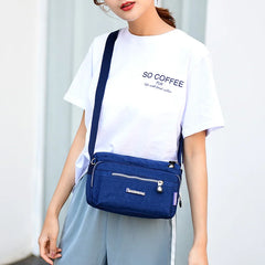 Waterproof Nylon Beach Tote Small Handbag Zipper Purse Crossbody Bag