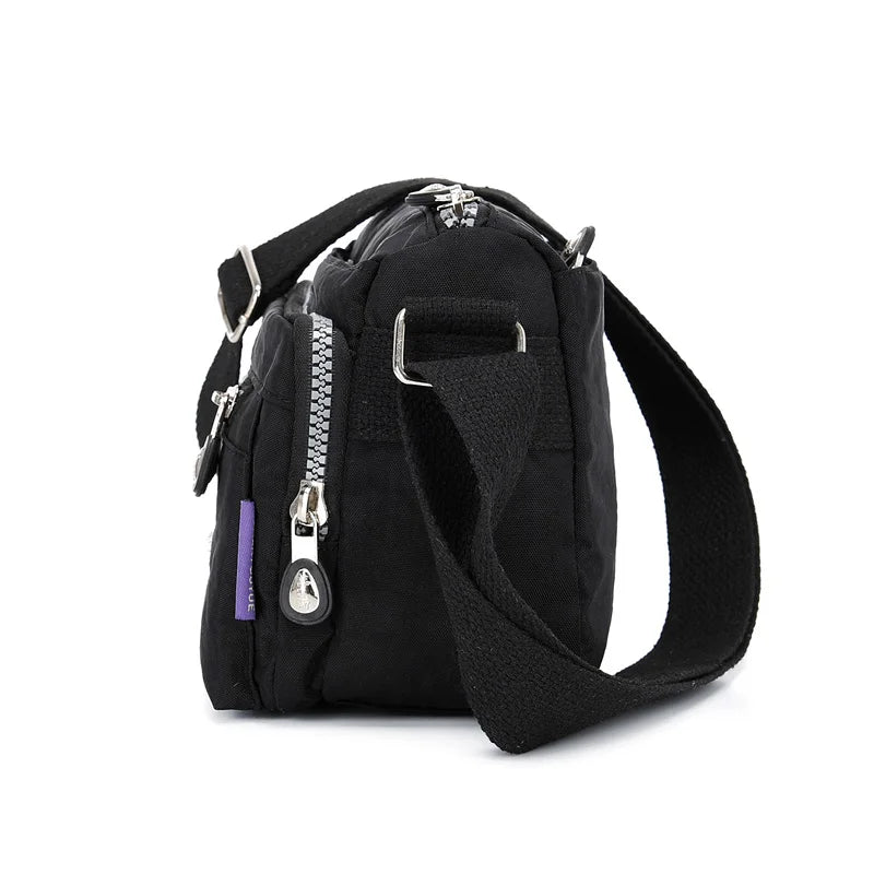 Waterproof Nylon Beach Tote Small Handbag Zipper Purse Crossbody Bag
