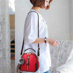 Women Shoulder Crossbody Bag PU Leather Hair Ball Messenger