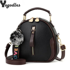 Women Shoulder Crossbody Bag PU Leather Hair Ball Messenger