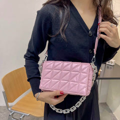 Retro PU Leather Checker Pattern Women Shoulder Crossbody Bags