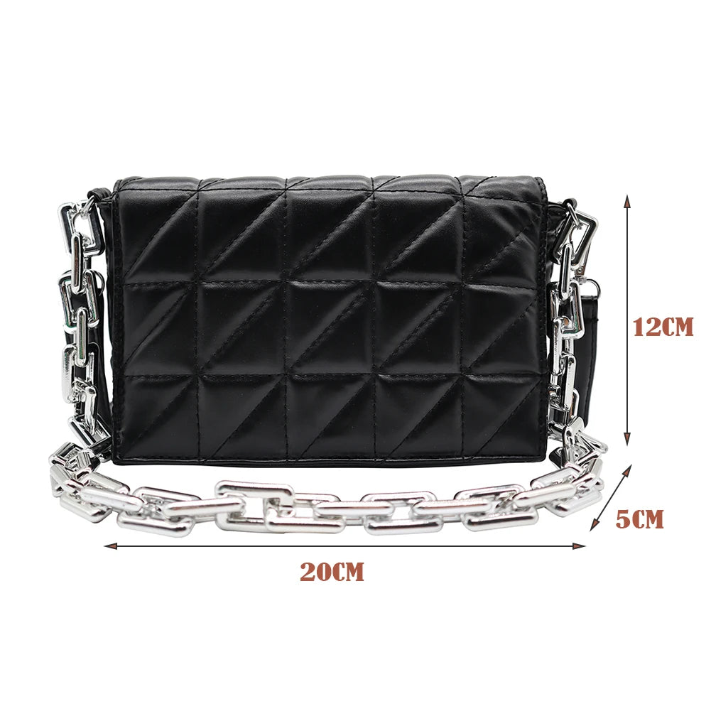 Retro PU Leather Checker Pattern Women Shoulder Crossbody Bags