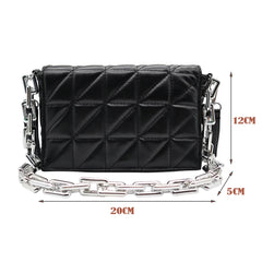 Retro PU Leather Checker Pattern Women Shoulder Crossbody Bags