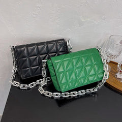Retro PU Leather Checker Pattern Women Shoulder Crossbody Bags
