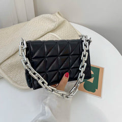 Retro PU Leather Checker Pattern Women Shoulder Crossbody Bags