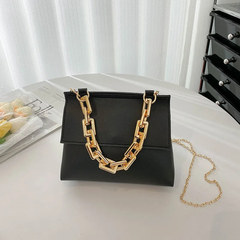 Women Chain Small Square Crossbody Shoulder Ladise PU Purse