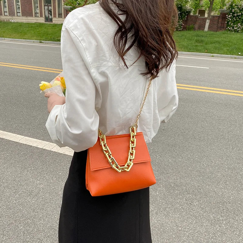Women Chain Small Square Crossbody Shoulder Ladise PU Purse