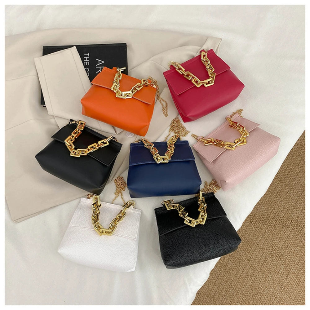 Women Chain Small Square Crossbody Shoulder Ladise PU Purse