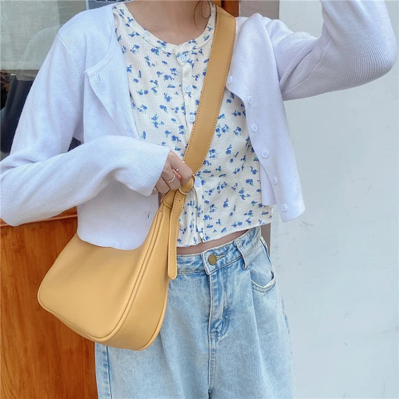 Stylish Women Shoulder Bag Solid Crossbody Bag for Daily Use