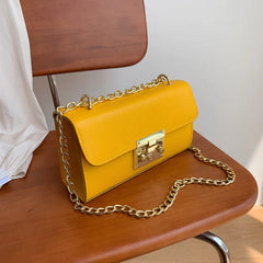 Retro Lock Shoulder Messenger Small Square Bag Handbags Crossbody Bag Purse