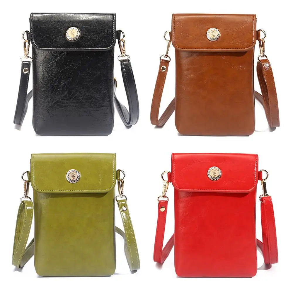 Women Small Shoulder Bag PU Leather Crossbody Messenger Mini Purse Wallet Pouch
