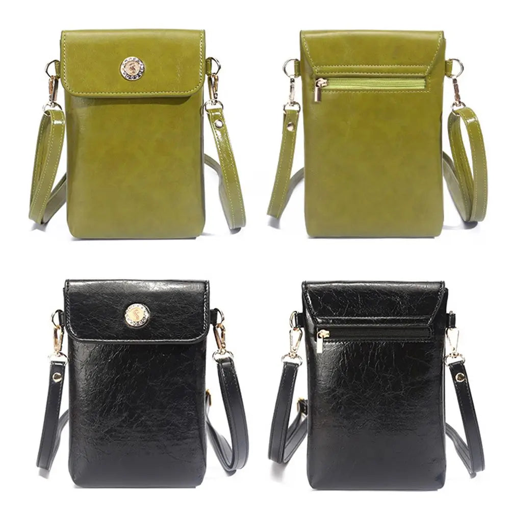 Women Small Shoulder Bag PU Leather Crossbody Messenger Mini Purse Wallet Pouch