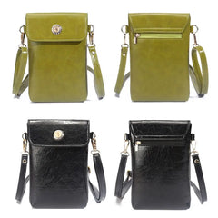 Women Small Shoulder Bag PU Leather Crossbody Messenger Mini Purse Wallet Pouch