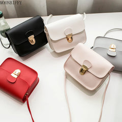 Women Solid Cover Lock Shoulder Crossbody Phone Beach Bag